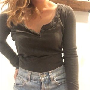 Grey free people long sleeve top
